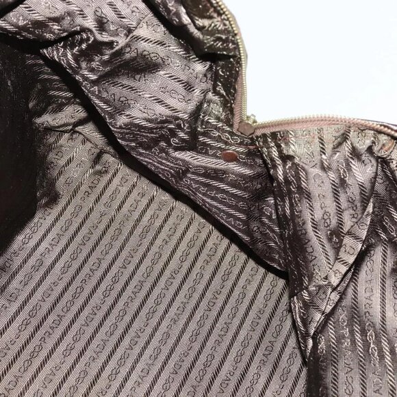 PRADA Boston Bag Nylon Brown Gold Auth sw1308 - Picture 12 of 16